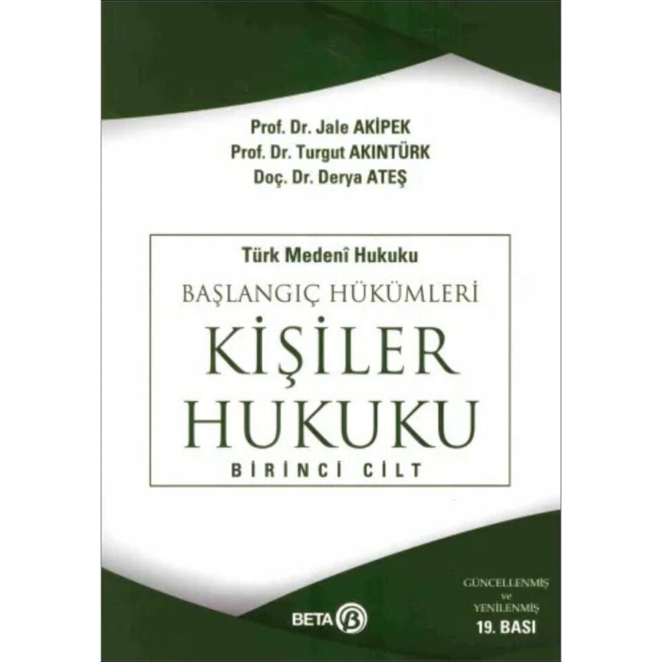Kişiler Hukuku Cilt: 1