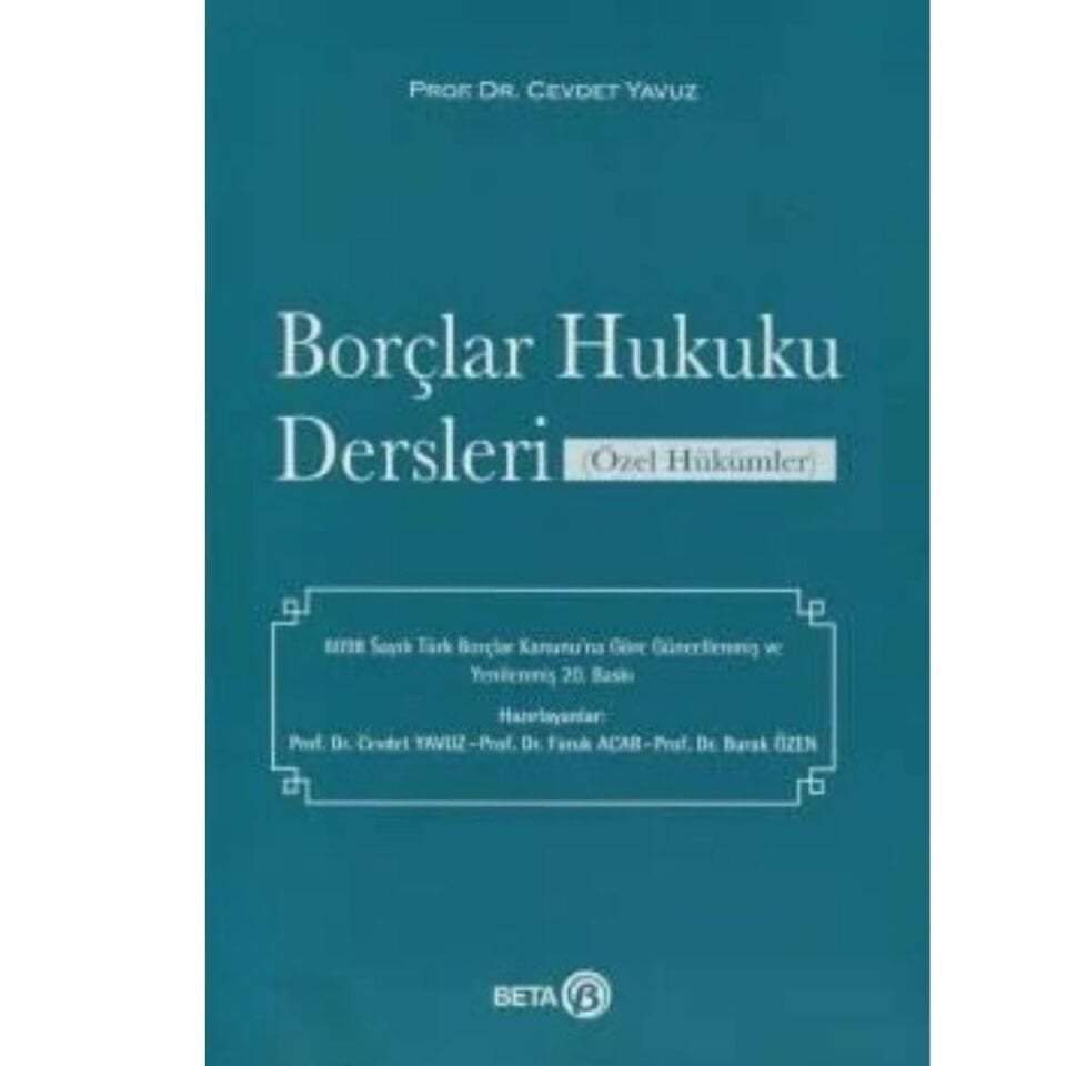 Borçlar Hukuku Dersleri (Özel Hükümler)