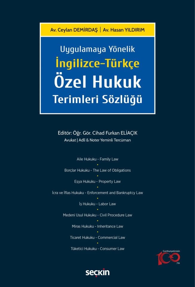 İngilizce - Türkçe Özel Hukuk Terimleri Sözlüğü